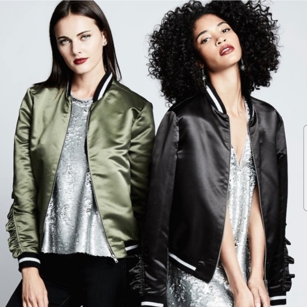 🖤 RACHEL Rachel Roy Ruffle Bomber Jacket – NEW with Tags! 🖤